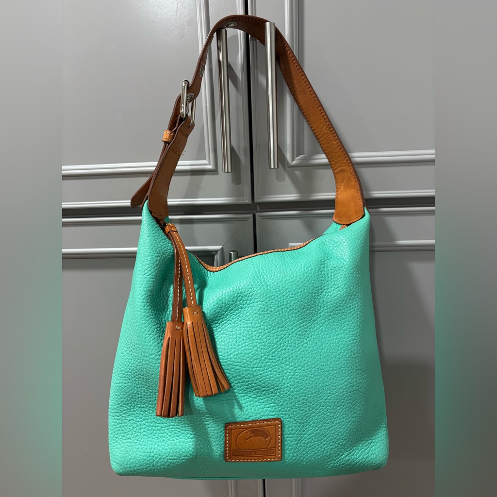 Dooney & Bourke Pebble Grain Paige Sac Hobo Bag With Leather Tassels - Calypso